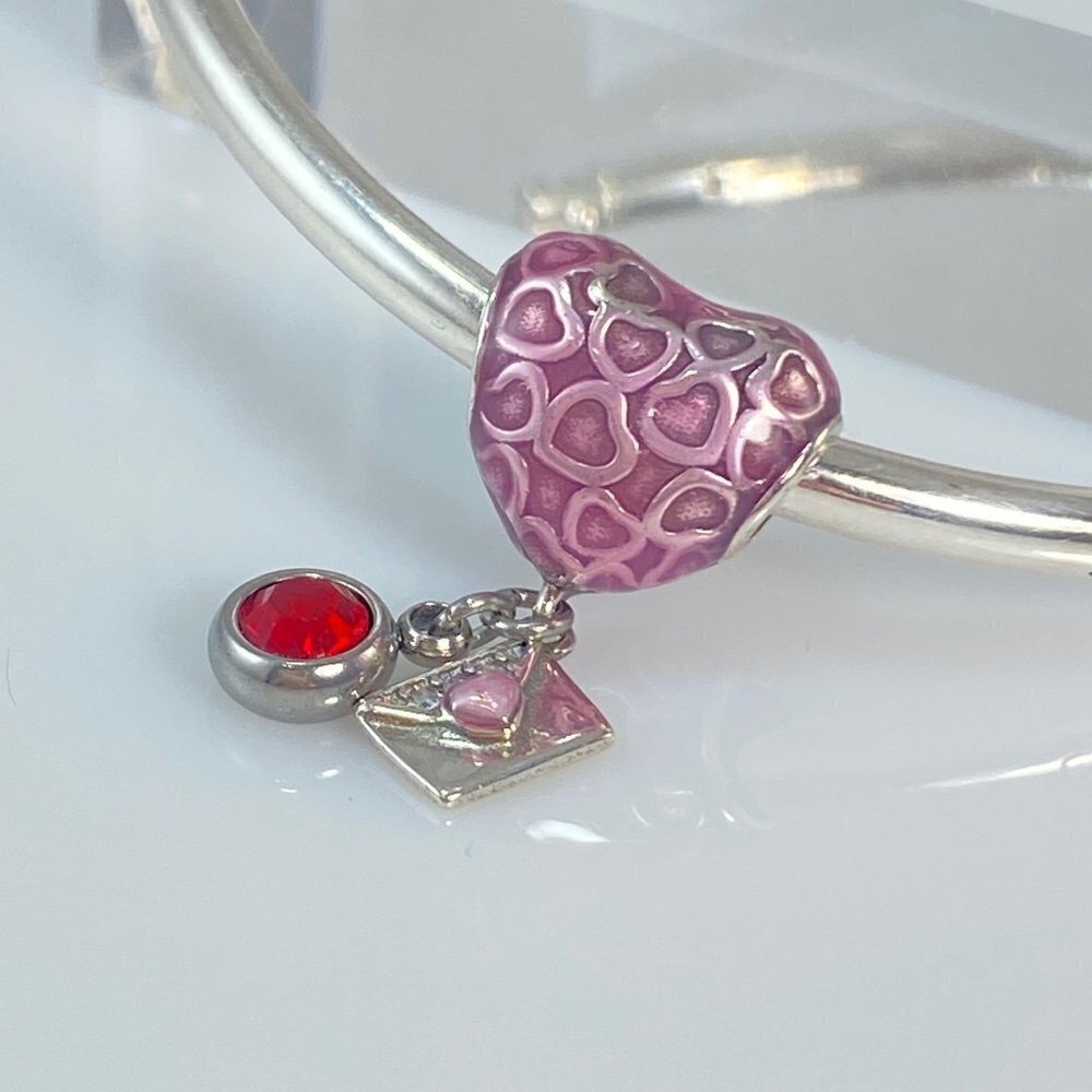 Pink Heart Charm Bracelet